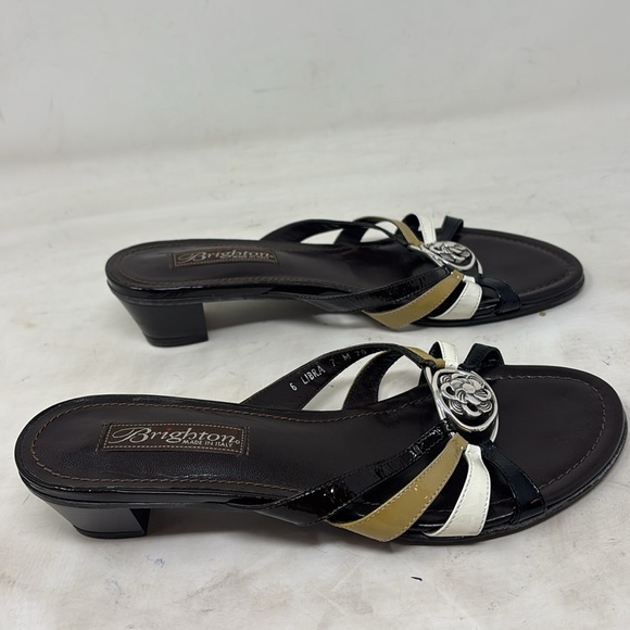 Brighton lebra leather slides with small heel - Picture 3 of 5